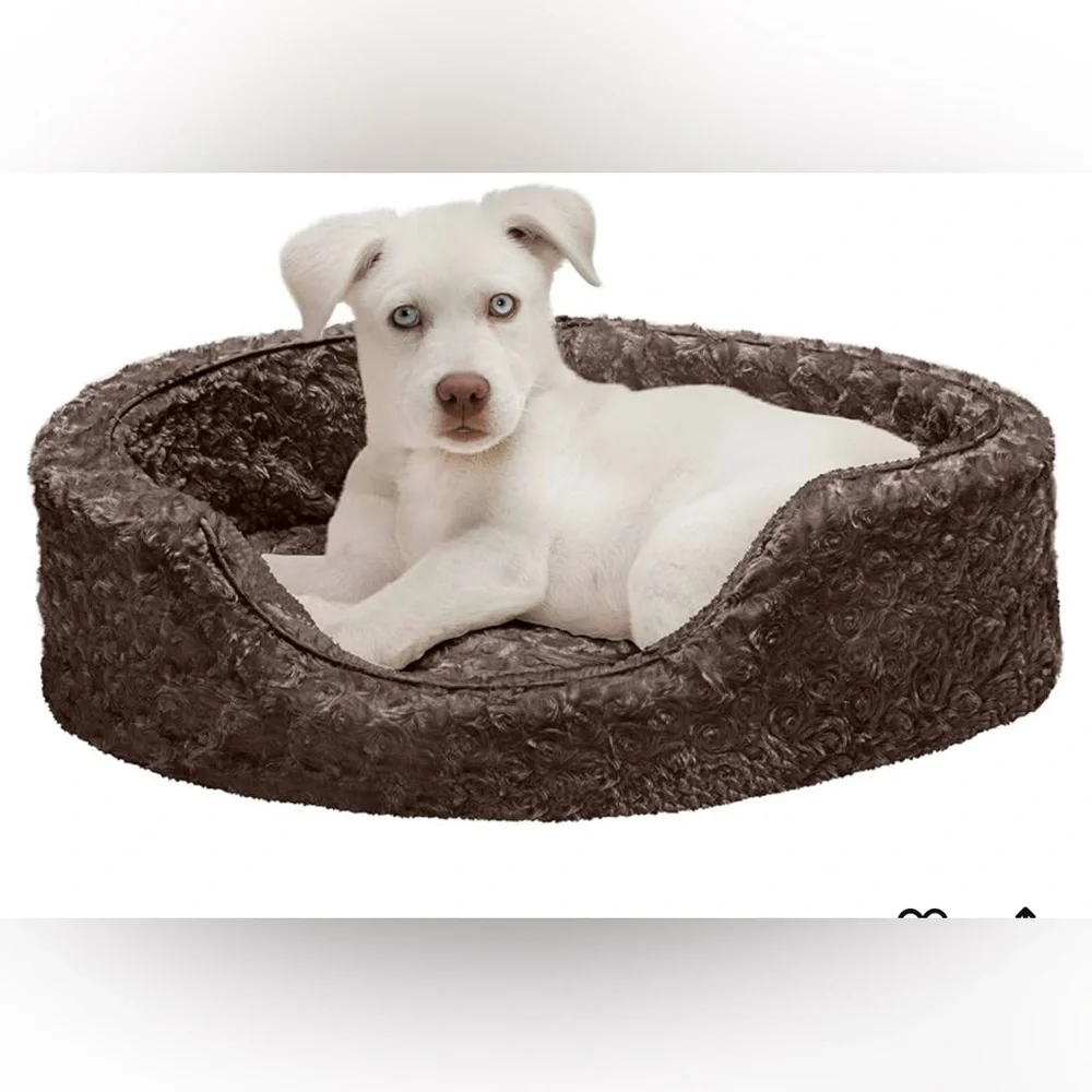 Chocolate Brown Medium Pet Fur Bed